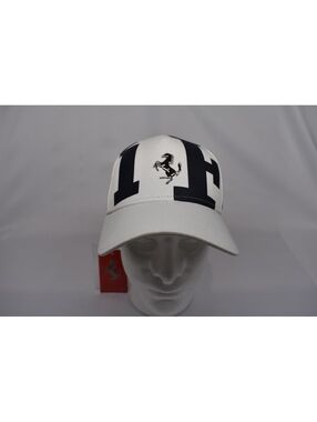 Ferrari White and Navy Baseball Cap Hat NWT
